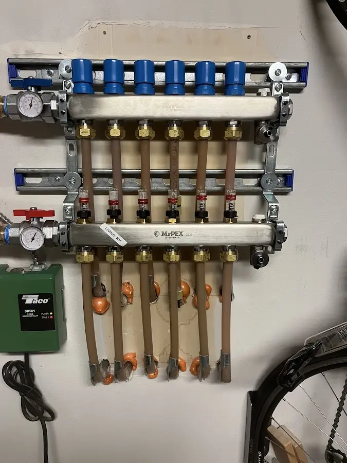 Plumber performing Gas Line Installation at a residential property in Fabius